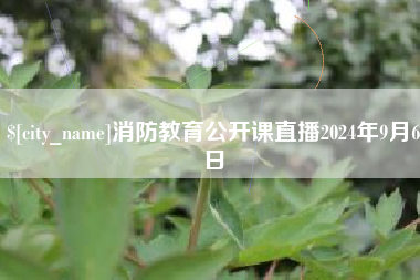 岳阳消防教育公开课直播2024年9月6日