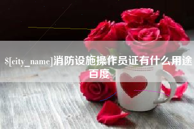 岳阳消防设施操作员证有什么用途百度